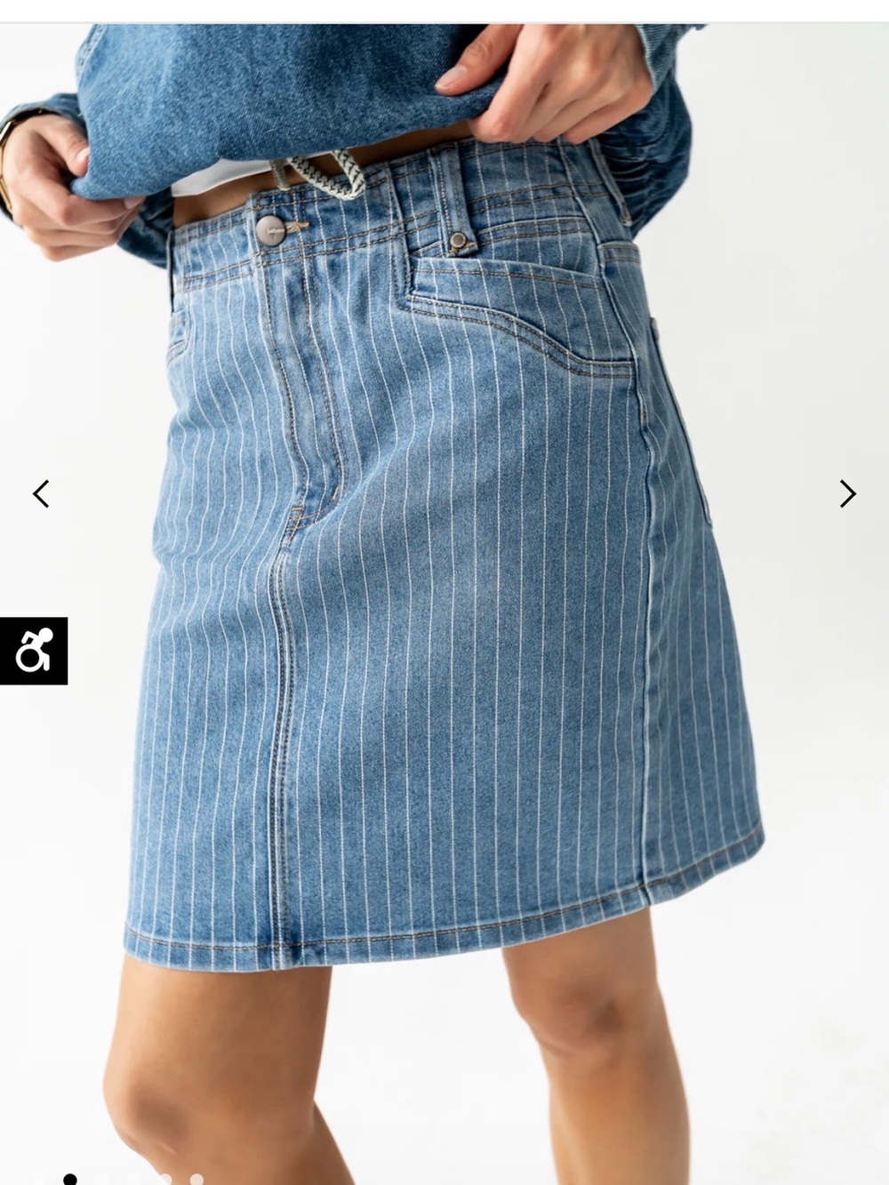 bohme Parker denim stripe Denim knee length Skirt